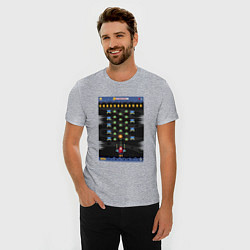 Футболка slim-fit Old game Space invaders, цвет: меланж — фото 2