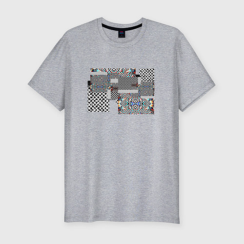 Мужская slim-футболка Абстрактные блоки / Меланж – фото 1