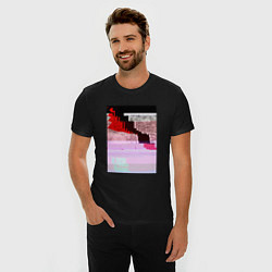 Футболка slim-fit Abstract glitch, цвет: черный — фото 2