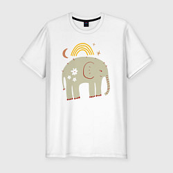 Футболка slim-fit Elephants world, цвет: белый