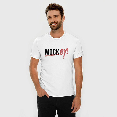 Мужская slim-футболка МОСКОУ / Белый – фото 3