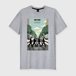 Футболка slim-fit Skibidi toilet Beatles cameramen, цвет: меланж