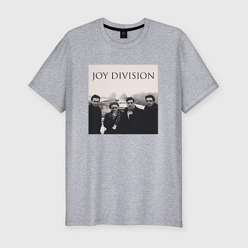 Мужская slim-футболка Тру фанат Joy Division / Меланж – фото 1