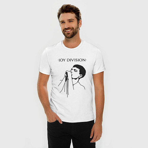 Мужская slim-футболка Йен Кёртис Joy Division / Белый – фото 3