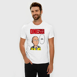 Футболка slim-fit Saitama - one punch man, цвет: белый — фото 2