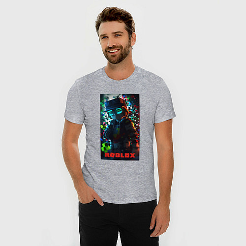 Мужская slim-футболка Roblox avatar / Меланж – фото 3