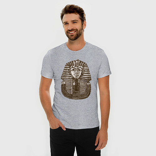 Мужская slim-футболка Статуя Сфинкса / Меланж – фото 3