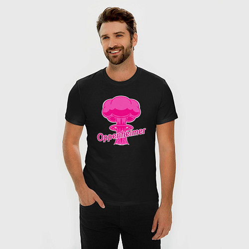 Мужская slim-футболка Pink boom / Черный – фото 3