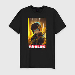 Футболка slim-fit Roblox yellow man, цвет: черный