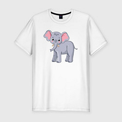 Футболка slim-fit Сute elephant, цвет: белый