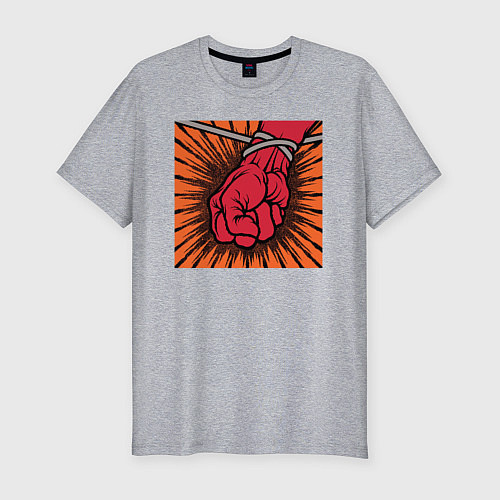 Мужская slim-футболка Обложка альбома St Anger группы Metallica / Меланж – фото 1