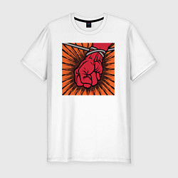 Футболка slim-fit Обложка альбома St Anger группы Metallica, цвет: белый