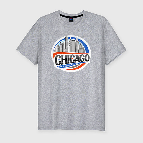 Мужская slim-футболка Chicago / Меланж – фото 1