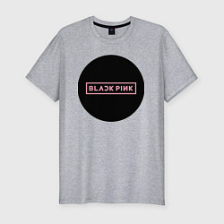 Футболка slim-fit Black pink - logotype - group - South Korea, цвет: меланж