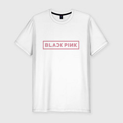 Футболка slim-fit Black pink - logotype - South Korea, цвет: белый