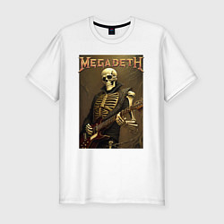 Футболка slim-fit Megadeth - skeleton - heavy metal, цвет: белый