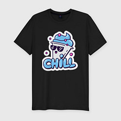 Футболка slim-fit Отдых chill, цвет: черный