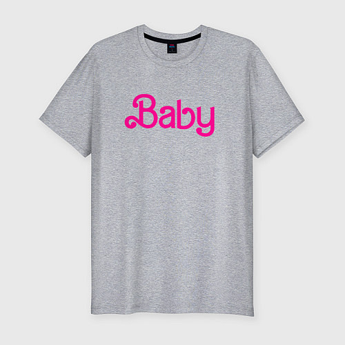 Мужская slim-футболка Ребенок Барби / Меланж – фото 1
