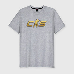 Футболка slim-fit CS 2 gold logo, цвет: меланж