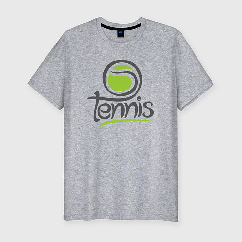 Мужская slim-футболка Tennis ball / Меланж – фото 1