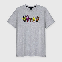 Футболка slim-fit FNAF головы, цвет: меланж