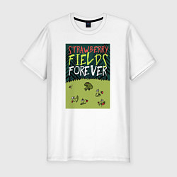 Футболка slim-fit Лягушка на земляничной поляне, цвет: белый