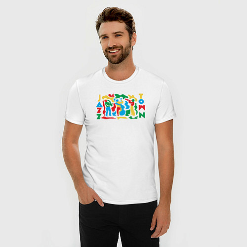 Мужская slim-футболка Джазовый городок / Белый – фото 3