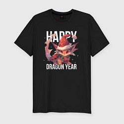 Футболка slim-fit Happy Dragon year, цвет: черный