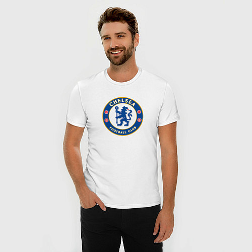 Мужская slim-футболка Chelsea fc sport / Белый – фото 3