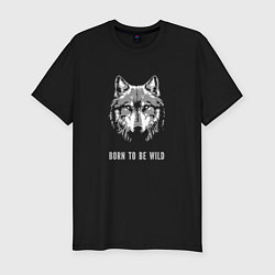 Футболка slim-fit Black white wolf, цвет: черный