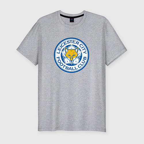 Мужская slim-футболка Leicester city fc / Меланж – фото 1