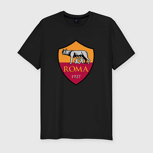 Мужская slim-футболка Roma sport fc / Черный – фото 1