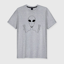 Футболка slim-fit Alien peace, цвет: меланж