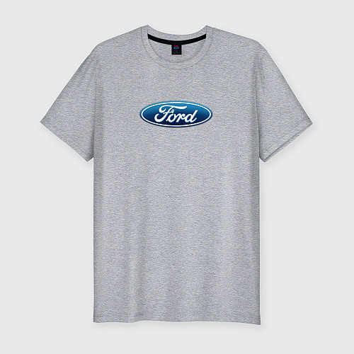 Мужская slim-футболка Ford usa auto brend / Меланж – фото 1