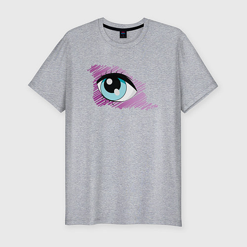 Мужская slim-футболка Взгляд в небо / Меланж – фото 1