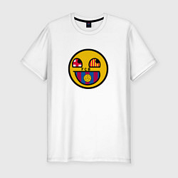 Футболка slim-fit Barcelona smile, цвет: белый