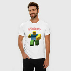 Футболка slim-fit Roblox бегущий персонаж, цвет: белый — фото 2