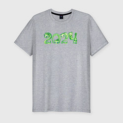 Футболка slim-fit 2024 год дракона, цвет: меланж