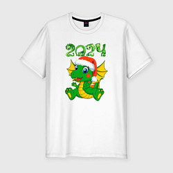 Футболка slim-fit Дракончик 20204, цвет: белый