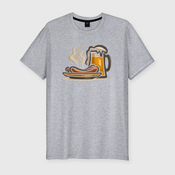 Футболка slim-fit Пенное и сосисочки, цвет: меланж