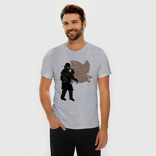 Мужская slim-футболка Вампир / Меланж – фото 3