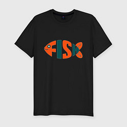 Футболка slim-fit Большая рыба, цвет: черный