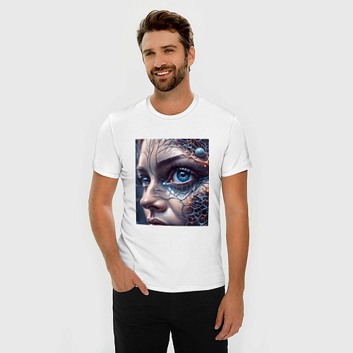 Мужская slim-футболка Нейро око / Белый – фото 3