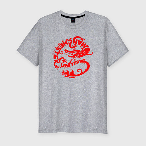 Мужская slim-футболка Manchester dragon / Меланж – фото 1