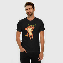 Футболка slim-fit Мартышка на лиане, цвет: черный — фото 2