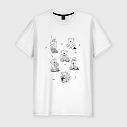 Футболка slim-fit Мишки - раскраски, цвет: белый