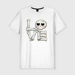 Футболка slim-fit Любовь на костях, цвет: белый