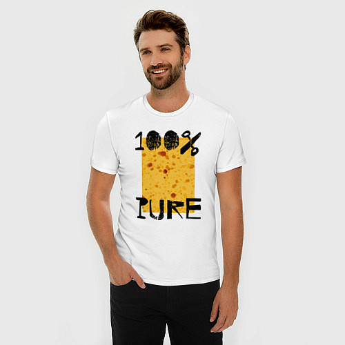 Мужская slim-футболка 100 pure / Белый – фото 3