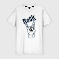 Футболка slim-fit Рок стиль, цвет: белый