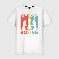 Футболка slim-fit Шахматный бокс, цвет: белый